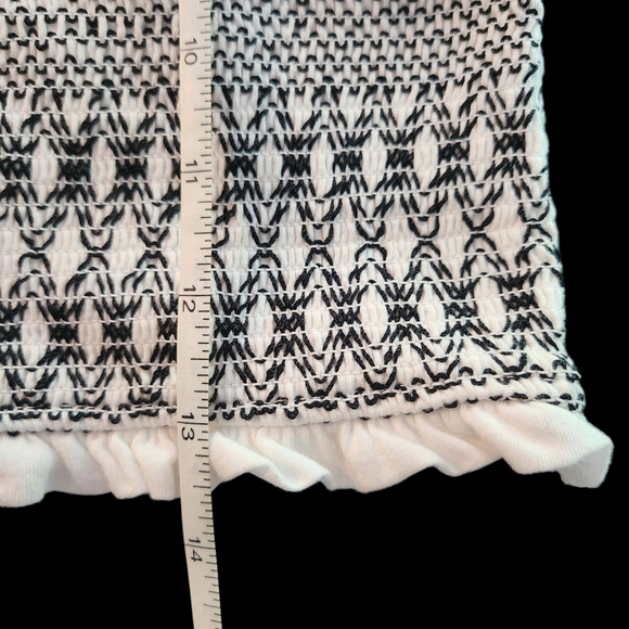EUC ANTHROPOLOGIE SMOCKED SWEETHEART TUBE TOP BLACK/WHITE SZ L - Picture 12 of 15